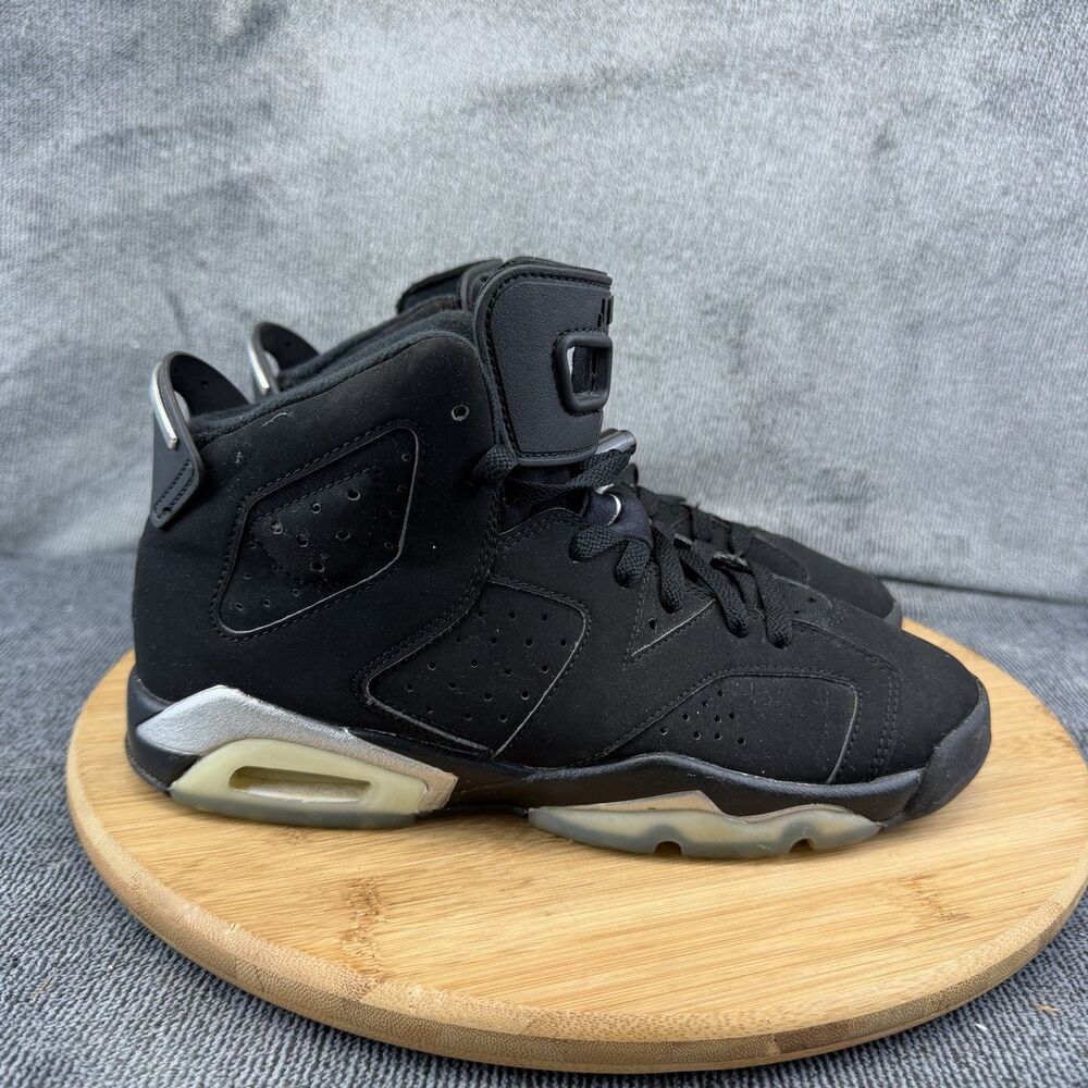 Jordan Air Jordan 6 Retro Shoes Boys Size 5.5Y Black Nubuck Sneakers DX2835-001